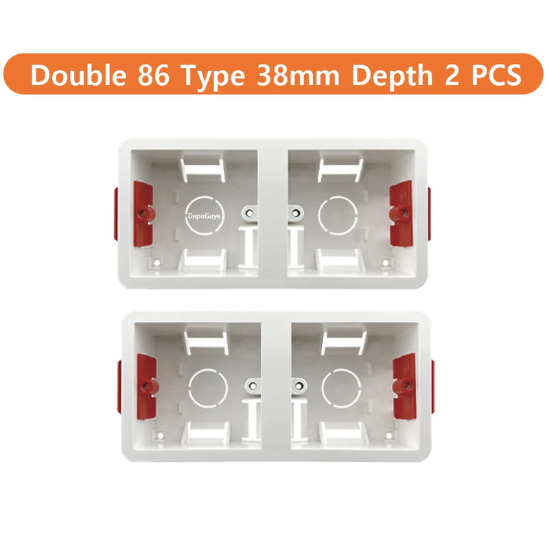 86 Type Switch Mounting Box Cassette Flame Retardant Plastic PVC Junction Back Box Universal White Electrical Concealed Box
