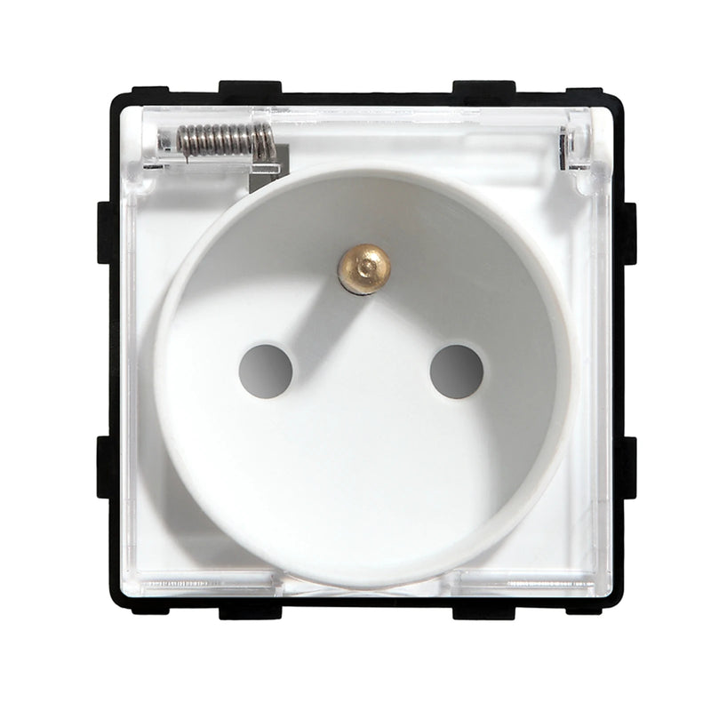 BSEED French Plug Wall Socket With Plastic Cover Function Key Free Combination Home Improvement Bathroom Outlet Waterproof 16A