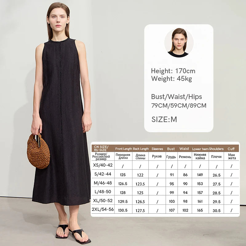 រ៉ូប AMII Minimalist ឆ្នាំ ២០២៥ មុខរបររដូវក្តៅ ដៃអាវគ្មានដៃ ឆើតឆាយ មានខ្យល់ចេញចូលបានល្អ រ៉ូបការិយាល័យ ប្រណីត កអាវវែង សម្រាប់នារី 12542086