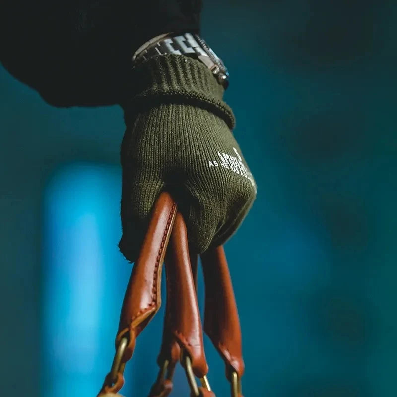 Maden Winter Warm Cycling Tactical Gloves Vintage Knitted Print Full-finger Gloves Business Autumn Warm Fashion Gift Gloves