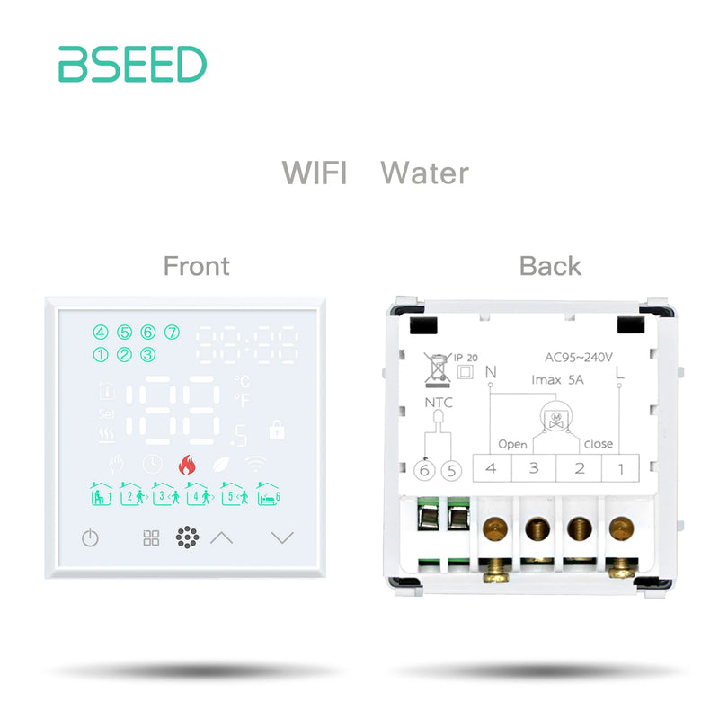 BSEED M1 WIFI Thermostat Room Temperature Controller Electric Floor Smart Water Heating Boiler DIY Parts Wall Socket Glass Frame