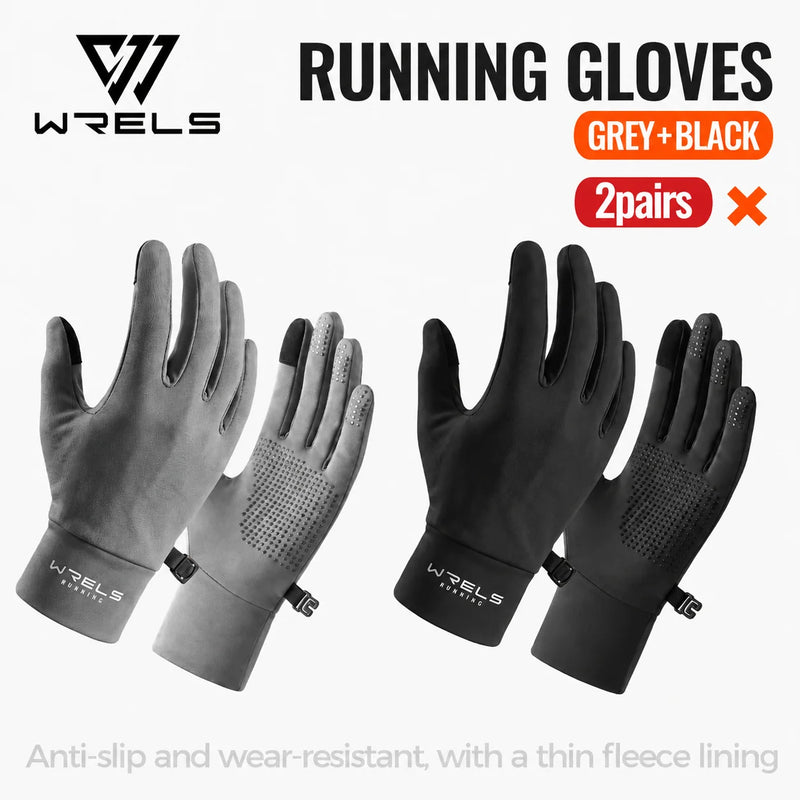 WRELS Driving Gloves Thermal Anti‑Slip Glove Liners Touch Screen Running Hiking Cycling Winter Men Women Outdoor Sports Glove