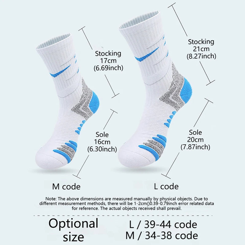 WRELS 1/2/3 Pairs Running Socks Moisture Wicking Breathable Sports Socks Men Compression Cushioned Basketball Training Socks