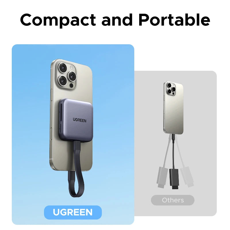 UGREEN Magnetic Card Reader USB-C to SD/TF Slot SD4.0 312MB/s for Magsafe Phone Laptop Accessories SD Micro SD Card Adapter