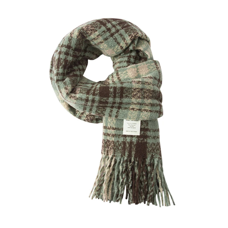 Semir Classic Scarf ColorBlock Plaid Women Autumn Winter 2025 Shawl Fuzzy Warm Cozy Soft Trendy Casual