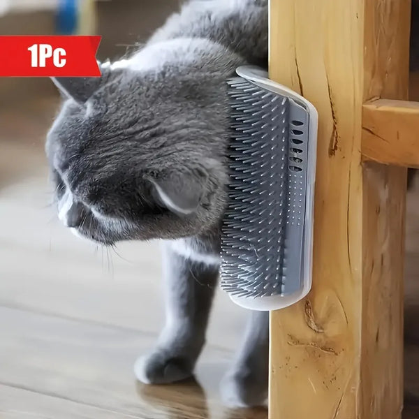 Corner Cat Scratcher, Wall-Mounted Grooming Brush - Itchy Scratching Board - Toy Deshedding Massage Comb,Scratching Tool
