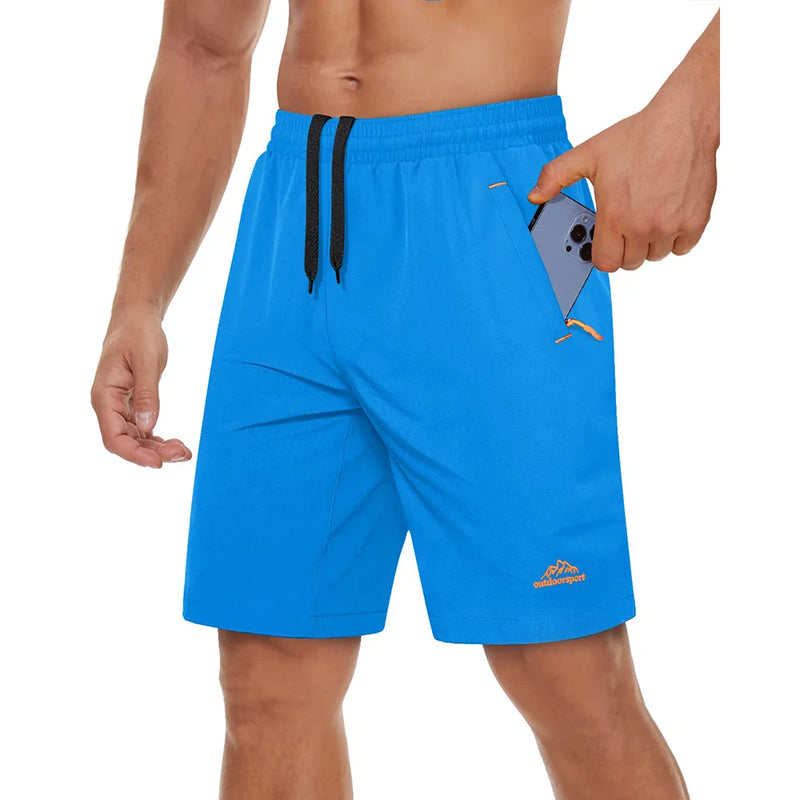 TACVASEN Quick Dry Athletic Running Shorts with Zipper Pockets Men's Summer Shorts for Gym Training Workout Hiking Casual Shorts