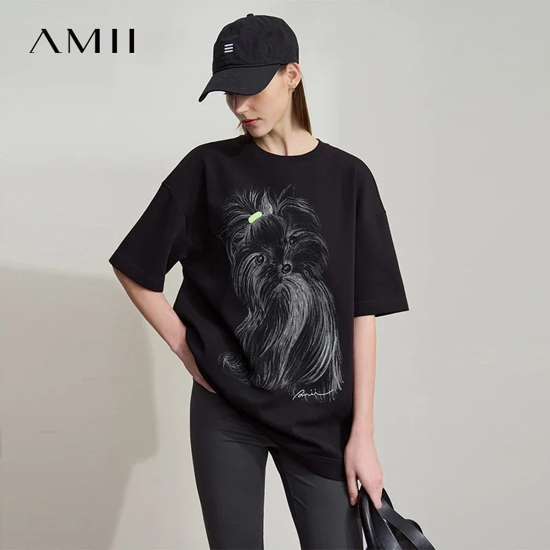 អាវយឺត Amii Minimalist សម្រាប់នារី 2025 រដូវស្លឹកឈើជ្រុះថ្មី ដៃអាវស្មារលុង បោះពុម្ពយឺត 12511088