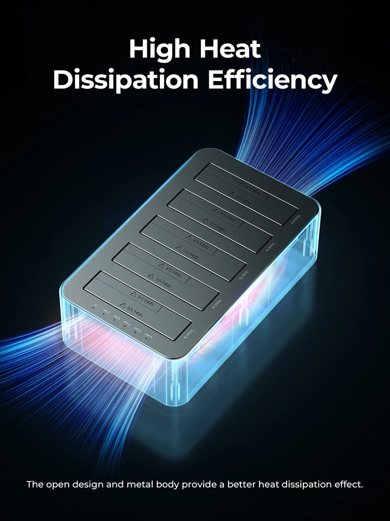 ORICO Type-C 5Gbps 4/5 Bay HDD Case Hard Drive Station Aluminum with Offline Clone 2.5/3.5" HDD Case Heat Dissipation Stronger