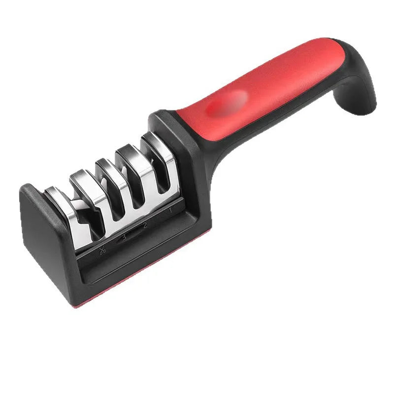 The Four-Stage Professional Knife Sharpener Is Equipped With Tungsten Steel Diamond and Ceramic Grinding Stones - Featuring a St
