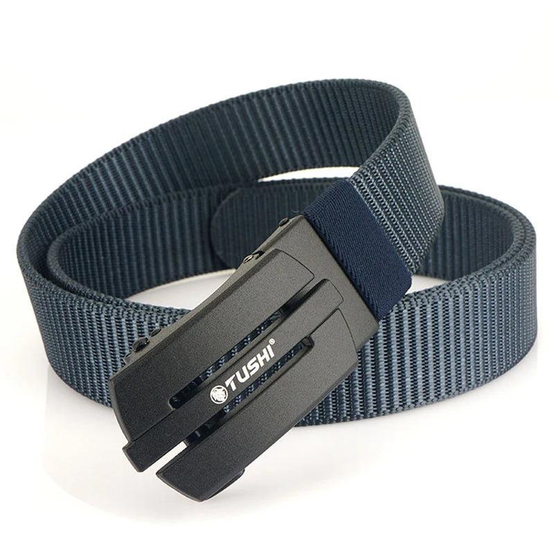 TUSHI Metal Men Belt Army Outdoor Hunting Tactical Multi Function Combat Survival High Quality Marine Corps Nylon Male Luxury