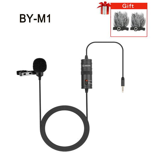 BOYA 3.5mm TRRS Lavalier Lapel Microphone BY-M1/BY-M1S for iphone Xiaomi Smartphone PC Camera Recording Youtube Live Streaming M1-FW01
