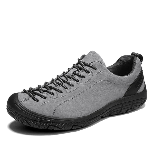 Brand Men's Suede Leather Hiking Shoes Non Slip Outdoor Trekking Walking Sneakers Protective Toe Cap Casual Work Shoes
