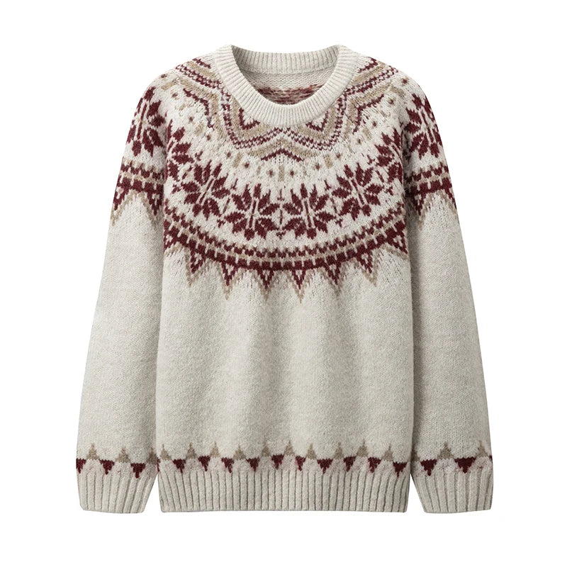 Semir Men Knit Sweater Geometric Jacquard Vintage Style Crew Neck 2026 New Winter Daily Wear Urban Casual Style