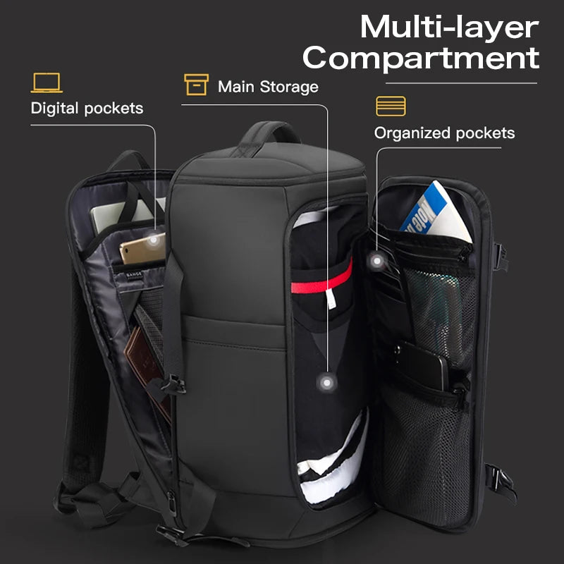 BANGE Carry On Backpack Cabin Bag Travel Backpack for Men Shoes Handle Luggage Leisure Laptop Backpack mochila para viaje cabina