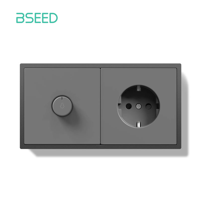 BSEED Light Dimmer Switch Rotary Knob Dimmer Switch Adjustable Brightness Controller Plastic Frame Button LED Bulb Dimmer Switch