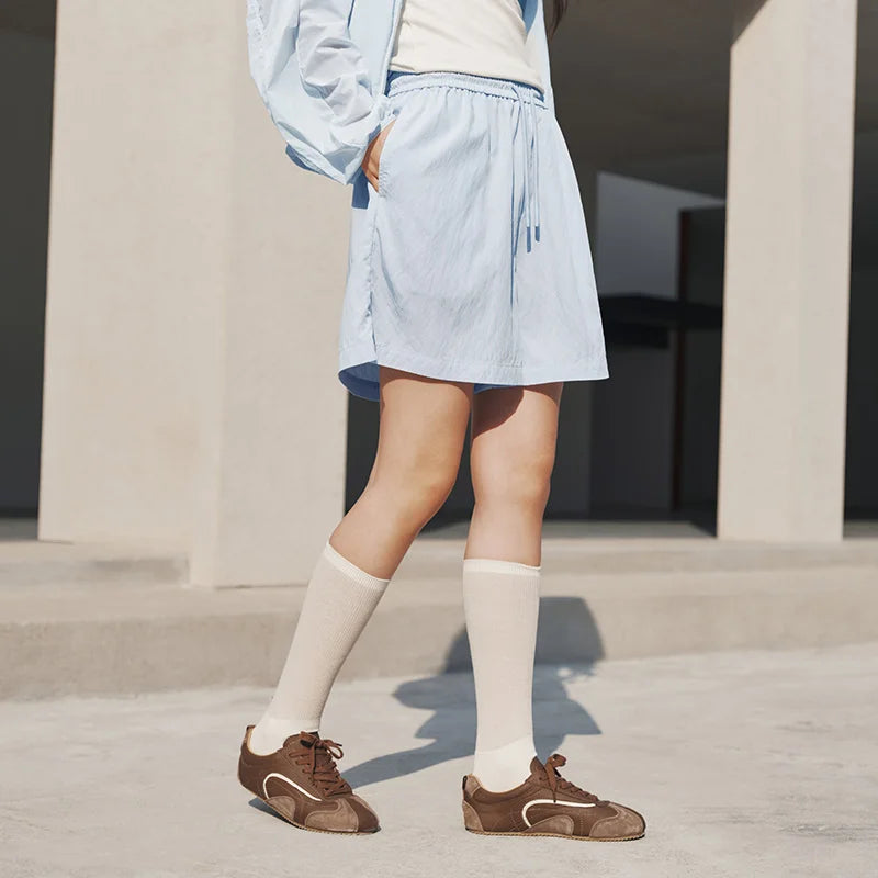 Semir Women Shorts Draping Ruffle Elastic Waist Loose Straight Shorts 2026 Summer Simple Casual
