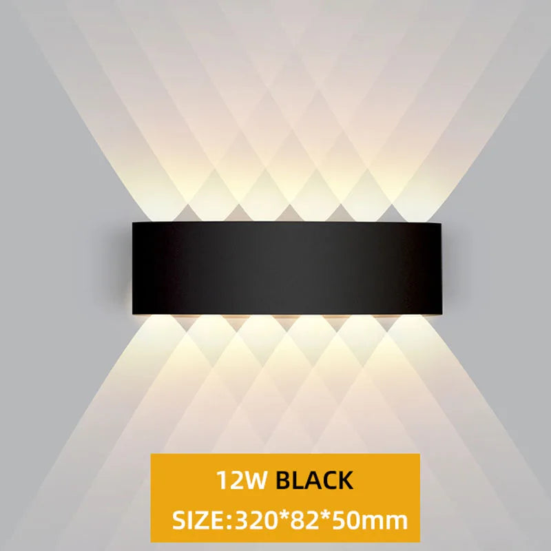 ចង្កៀងជញ្ជាំងខាងក្នុង LED 4W/6W/8W/10W/12W ការពារទឹកជ្រាប IP65 ចង្កៀងជញ្ជាំងអាលុយមីញ៉ូម ចង្កៀងសួនច្បារសម្រាប់បំភ្លឺបន្ទប់ទទួលភ្ញៀវ ជណ្តើរ