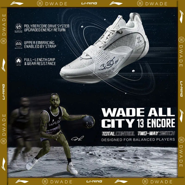 ស្បែកជើងបាល់បោះអាជីព Li-Ning សម្រាប់បុរស WADE ALL CITY 13 ENCORE BOOM Cushion LiNing Balanced Competition Sneakers ABAV043