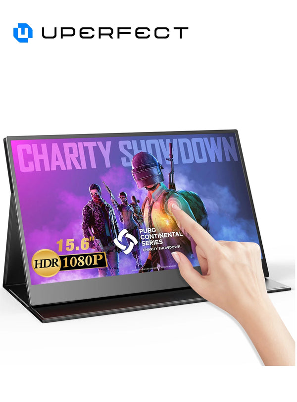 ម៉ូនីទ័រលេងហ្គេមចល័ត PERFECT 1080P អេក្រង់ប៉ះទំហំ 15.6 អ៊ីញ សម្រាប់ Xbox One X Xbox One S PlayStation 4 Pro PlayStation 4/5 Switch