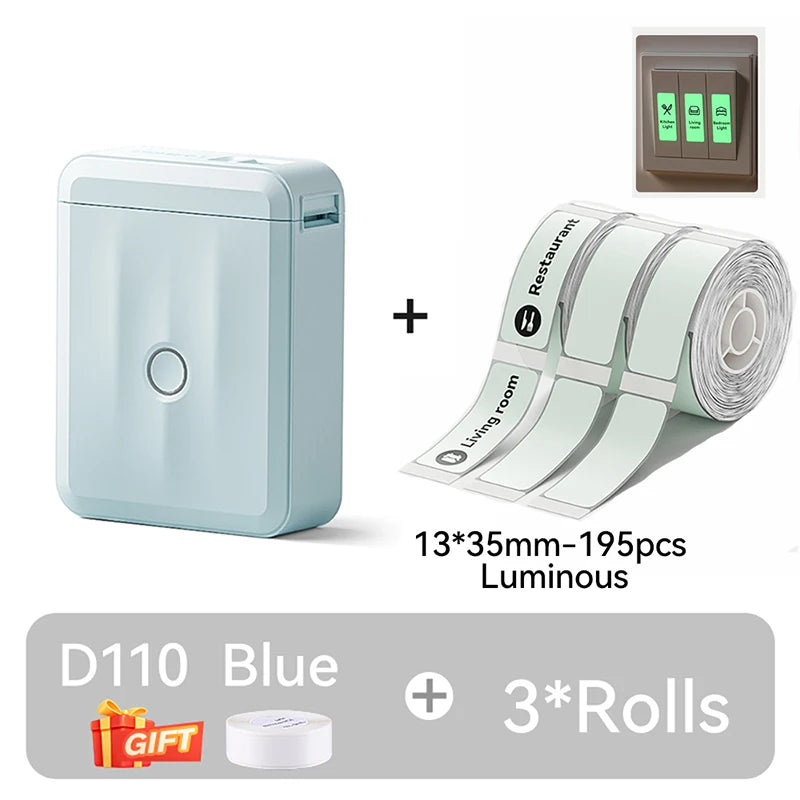 Mini Portable NIIMBOT D110 Switch Label Printer Inkless Thermal Label Self-adhesive Sticker Home Wireless Labeling Machine