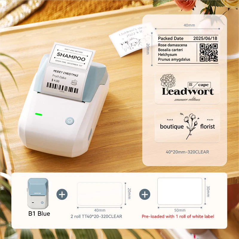 Niimbot B1 Portable Cosmetics Label Printer Wireless  Label Maker Multifunctional Self-adhesive Pocket Label Machine