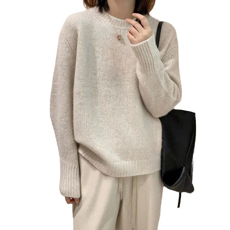 Women's Clothing Korean Loose Sweater For Woman Blouse Spring Autumn Outerwear Long Sleeve Tops Woolen Female Knitwear Jumper