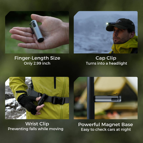 FLEXTAIL ZERO FLASHLIGHT - 47g 1200 Lumens EDC Flashlight, 7 Light Modes with Replaceable and Rechargeable Battery
