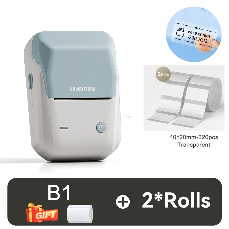 Niimbot B1 Thermal Printer Self-adhesive Food Stickers Bluetooth Label Maker Pocket Name Pirce Bacode Bussiness Labeling Machine