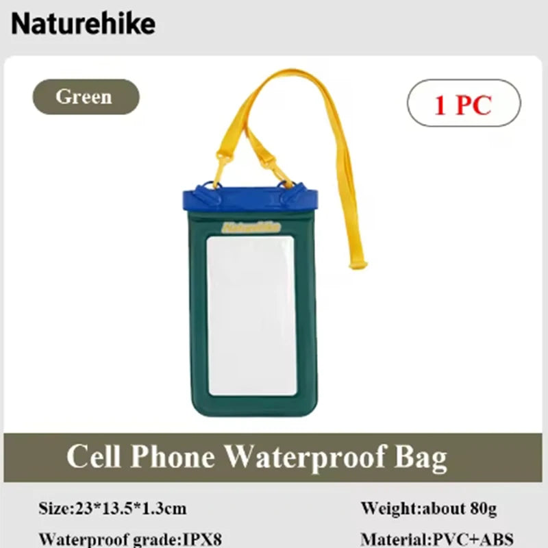 Naturehike Cell Phone Waterproof Bag IPX8 PVC Surfing Swimming Phone Bag Portable Cell Phone Bag Beach Diving Snorkeling Bag