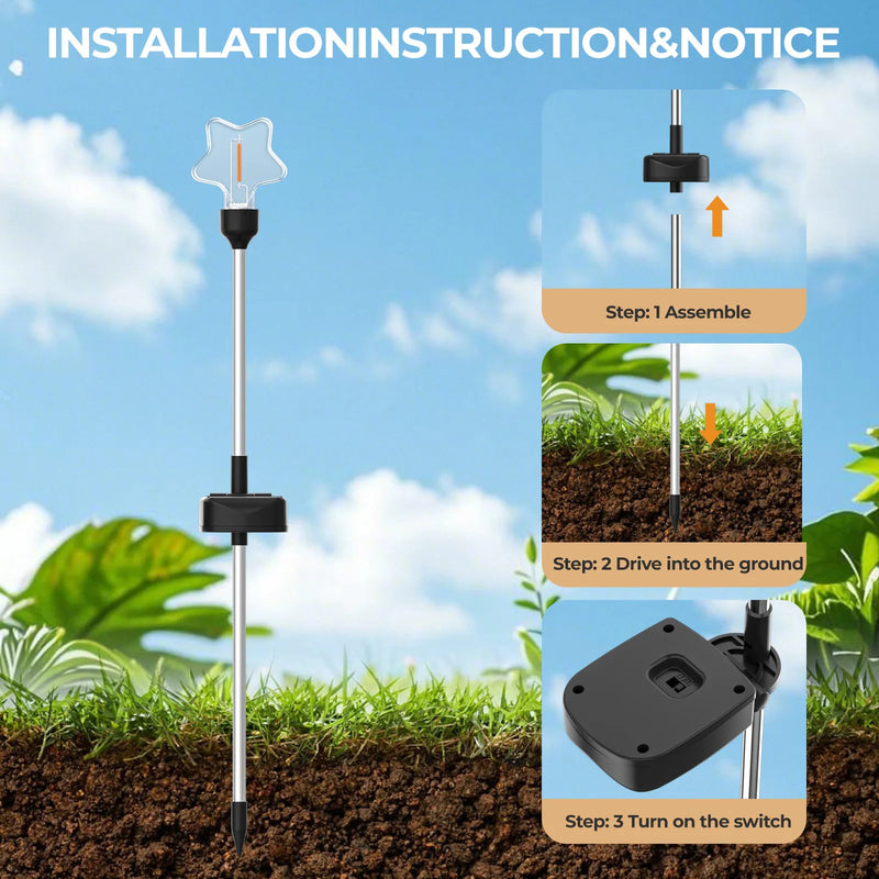 2pcs Solar Outdoor Garden Light Household Rainproof Tungsten Lawn Ground Lamp Atmosphere Decorative Wireless Street Light