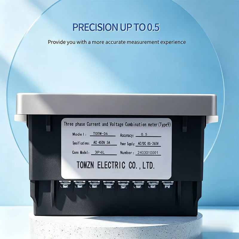 Three-Phase High Precision Volt/Current/Hz Multi-function Meter 3P4W ACDC 85–265V Line-to-Line Voltage Password Max/Min Value