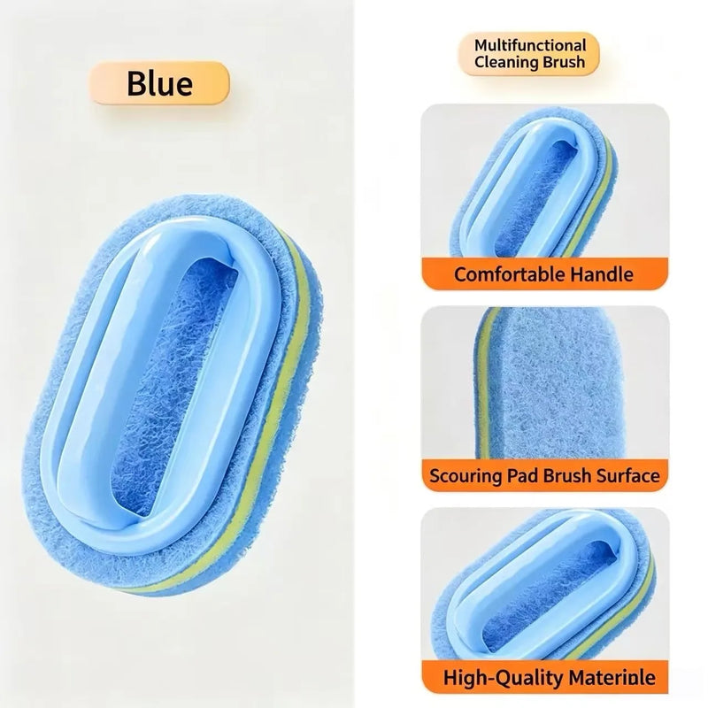 Sponge Cleaning Brush With Handle Bathtub Tile Scrub Brush Kitchen Bathroom Cleaning Sponge Brush Household Cleaning Supplies