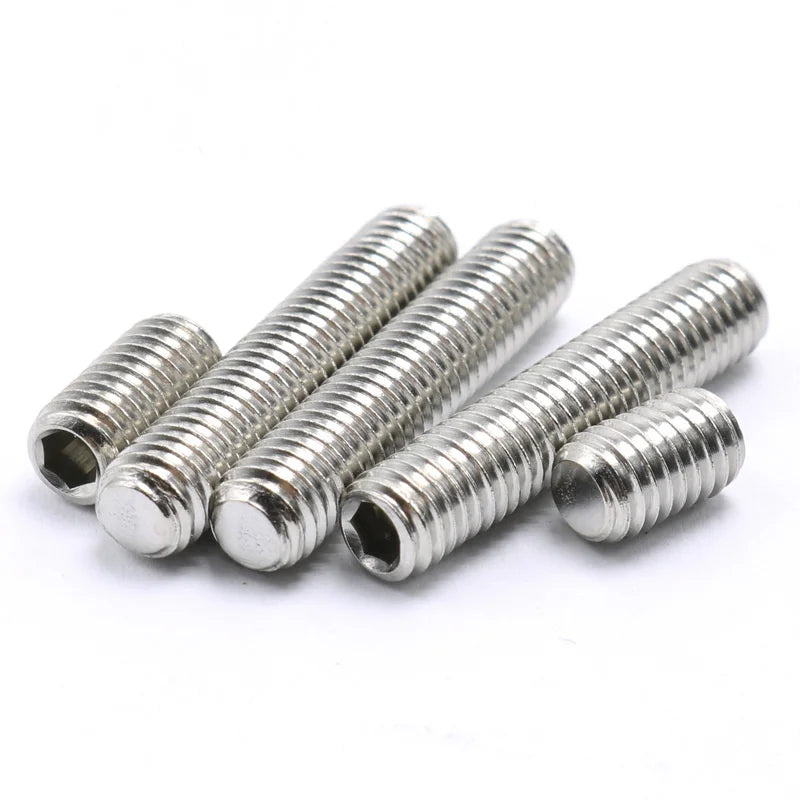 DIVEDEER 20pcs M3 M4 M5 M6 M8 DIN916 304 Stainless Steel Hex Hexagon Socket Allen Cup Point Set Screws Grub Screw