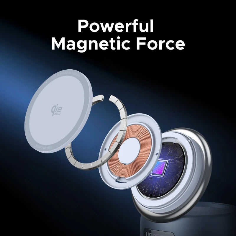 NEW! UGREEN Magflow Qi2 25W Wireless Charger 2 in 1 Innovative Rocket -Style For iPhone 17 16 Pro Max Fast Charging