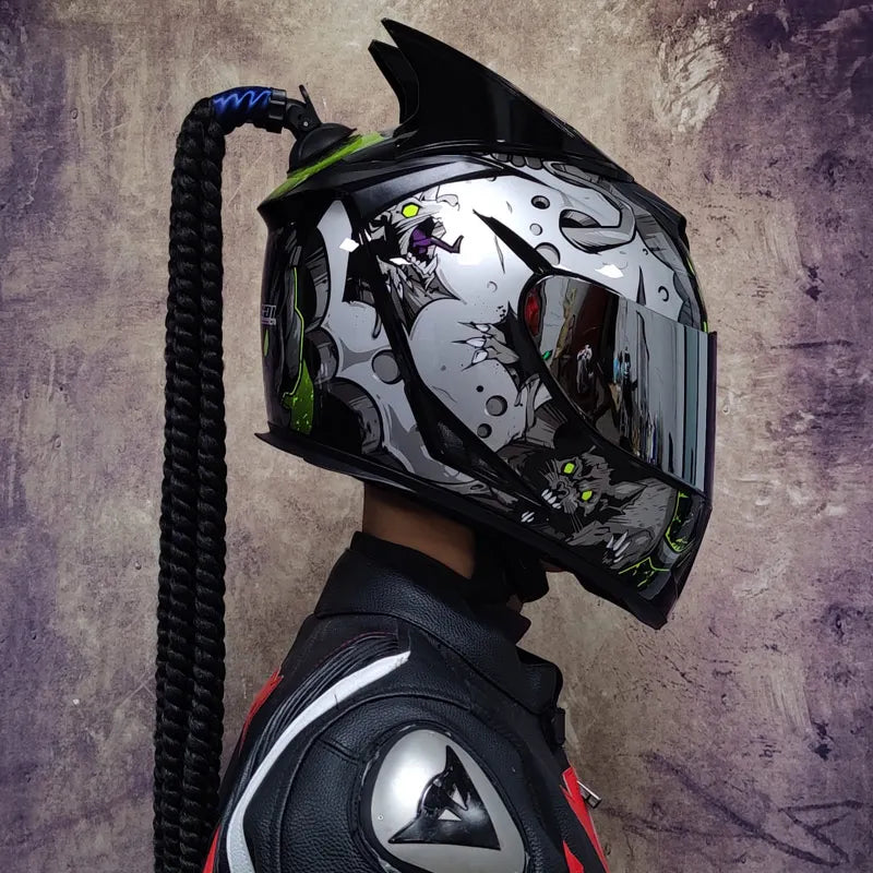 Motorcycle full face helmet double lens fashion quick release racing helmet Casco Casque Moto approved motorcycle accessories