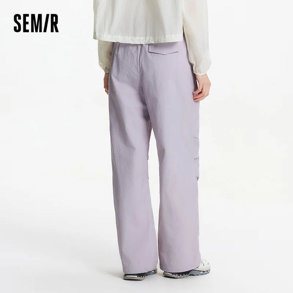 ខោស្ត្រី Semir ធំទូលាយឆ្នាំ ២០២៦ ប៉ាក់ដោយក្រណាត់រលុង ចង្កេះយឺត មានខ្សែចង ស្ទីលទីក្រុង ធម្មតាប្រចាំថ្ងៃ ទន់ មានផាសុកភាព