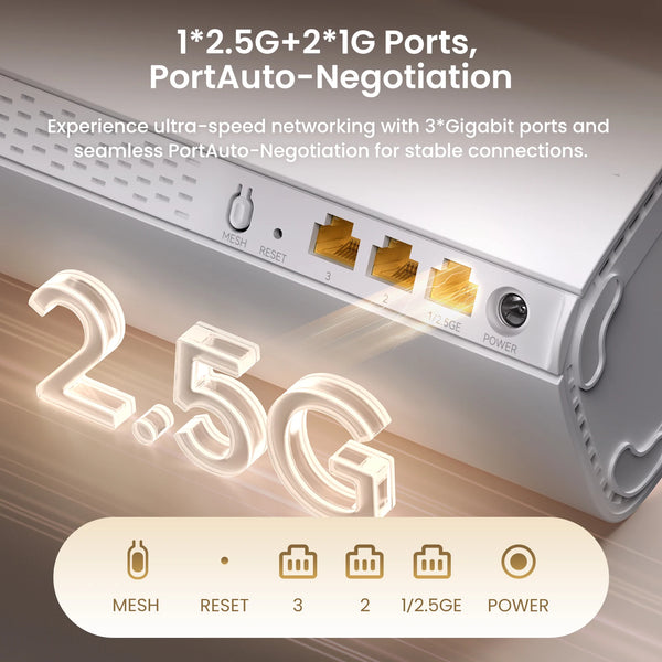 រ៉ោតទ័រ Tenda BE5100 Wi-Fi 7 2.4/5GHz Mesh System 2.5G Network Port Dual-Band WAN LAN Wi-Fi7 Wifi Range Extender Network Repeater