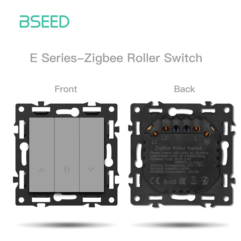 BSEED 1/2/3/4Gang Zigbee Click Switch Part Plastic Frame Smart Dimmer Curtain Switch Function DIY Part EU Smart Socket Parts