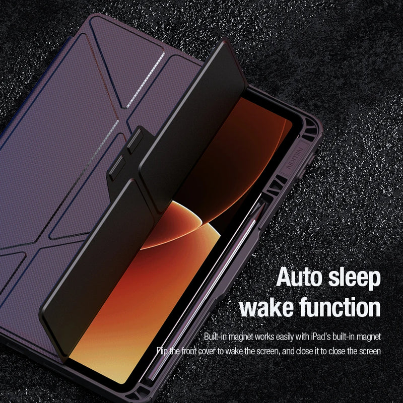 NILLKIN For Xiaomi Pad 8 Pro Magnetic Case Multi-angle Folding Camera Protection Black Cover With Pencil Holder For Xiaomi Pad 8