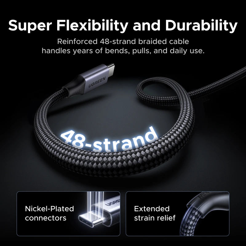 UGREEN 240W PD3.1 USB C Cable Magnetic Collect Braided E-Marker Fast Charging Cord for iPhone 17 16 MacBook iPad Samsung Laptop