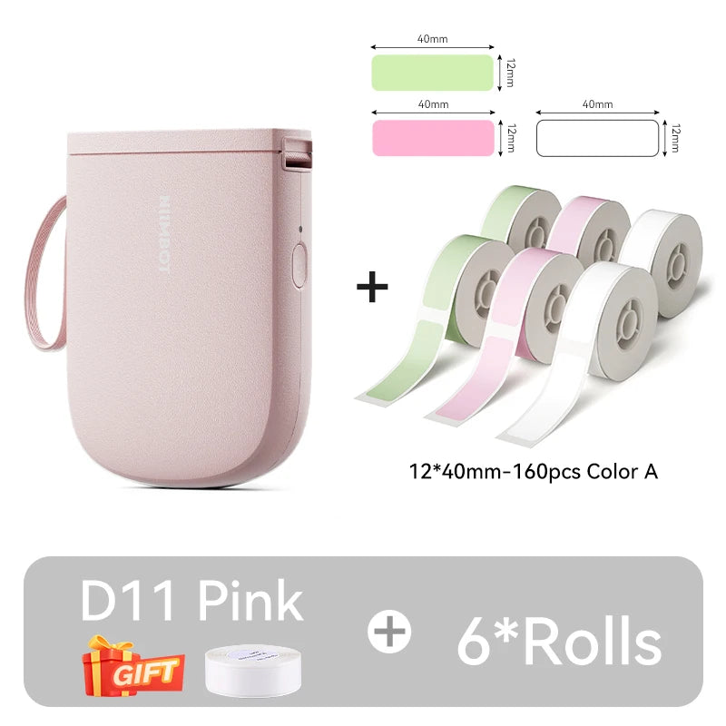 New Version NIIMBOT D11 Portable Thermal Printer Wireless Adhesive Label Maker Inkless Labeling Machine For Mobile Android IOS
