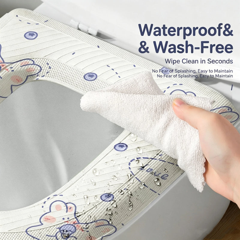 New Waterproof Thickened Household EVA Waterproof Toilet Seat Cover with Adhesive All Season Universal Disposable Toilet Seat