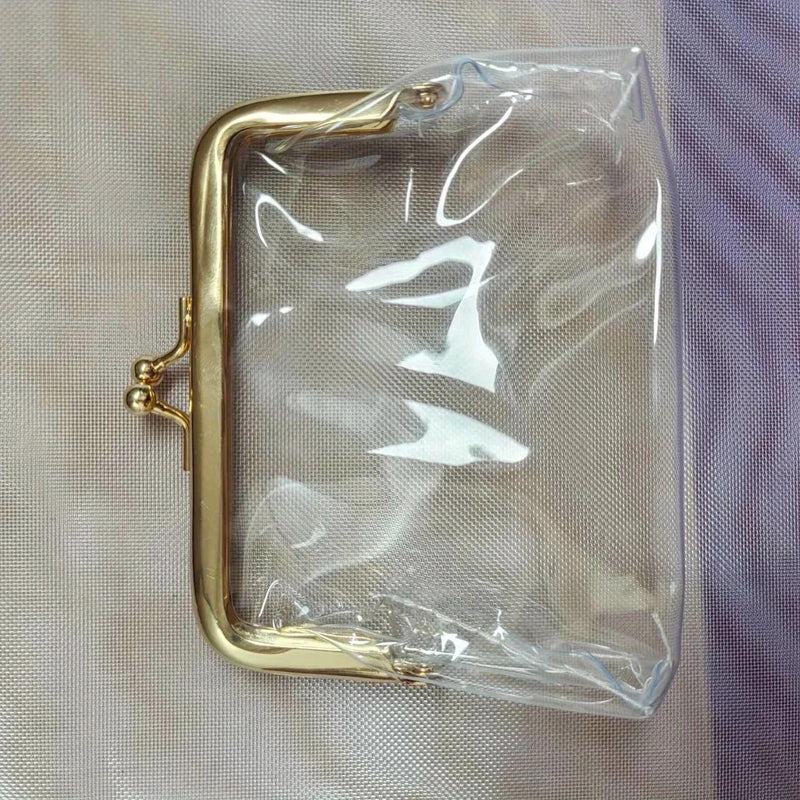 Mini Coin Purse Clear,Retro Kiss Lock Mini Coin Purse Transparent Design for Lipstick, Earbuds & Small Items, Portable。