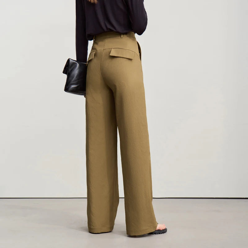 Amii Women's Minimalism Pants 2026 Autumn New Office Lady Versatile Wide Leg Female Trousers Solid Casual Loose Pants 12651006