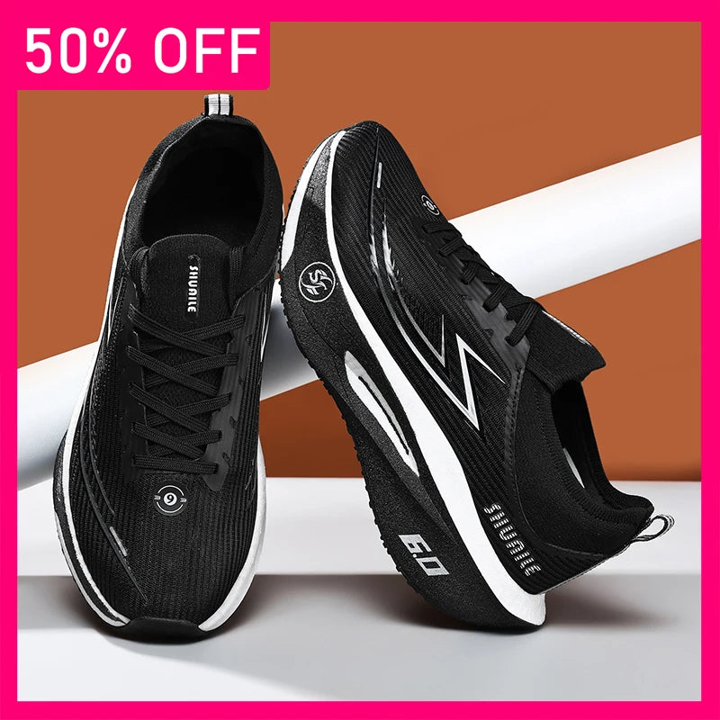 Unisex Sports Shoes Marathon Breathable Light Outdoor Running Shoes New Thick Soled Anti Slip Shock-absorbing Training Shoes