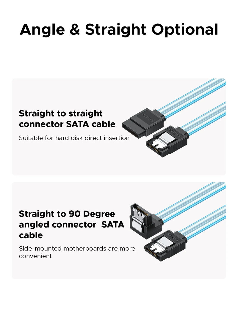 ORICO SATA 6Gbps HDD Data Cable with Locking Latch SATA HDD Splitter Cable 1/3/4/5/6 Ports for SATA HDD SSD CD Driver Server