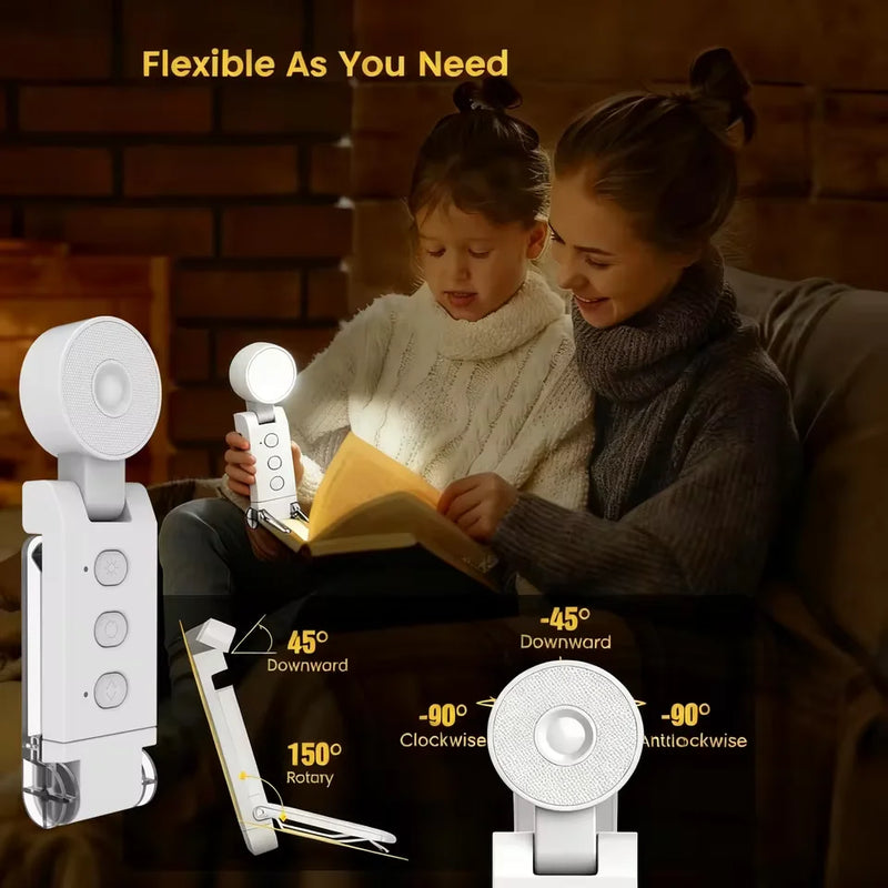 Rechargeable Book Light LED Reading Clip Lamp Dimmable Portable Eye Protect Night Light Bedroom Book Reading Travel Pocket Lamp