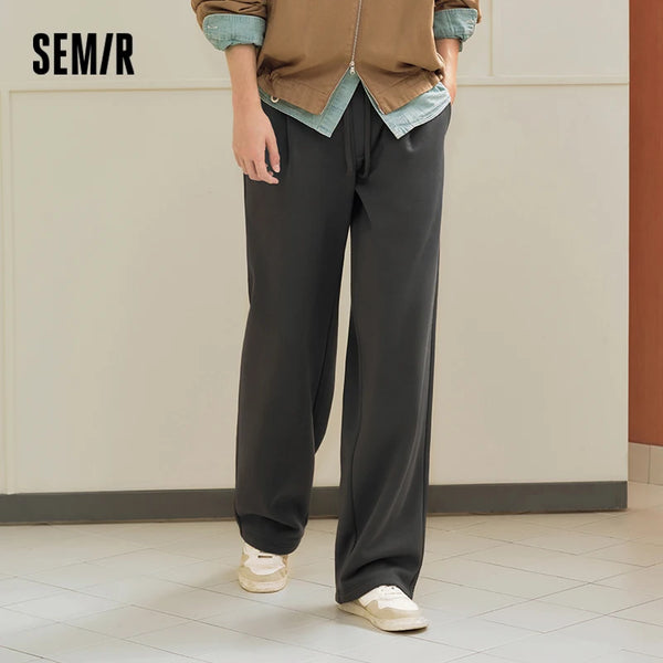 ខោ Semir សម្រាប់នារី រលុង ជើងត្រង់ ធ្ងន់ ខ្យល់ចេញចូលបានល្អ ឆ្នាំ២០២៦ រដូវរងាថ្មី ស្លៀកប្រចាំថ្ងៃ ស្ទីលធម្មតាសម្រាប់ទីក្រុង