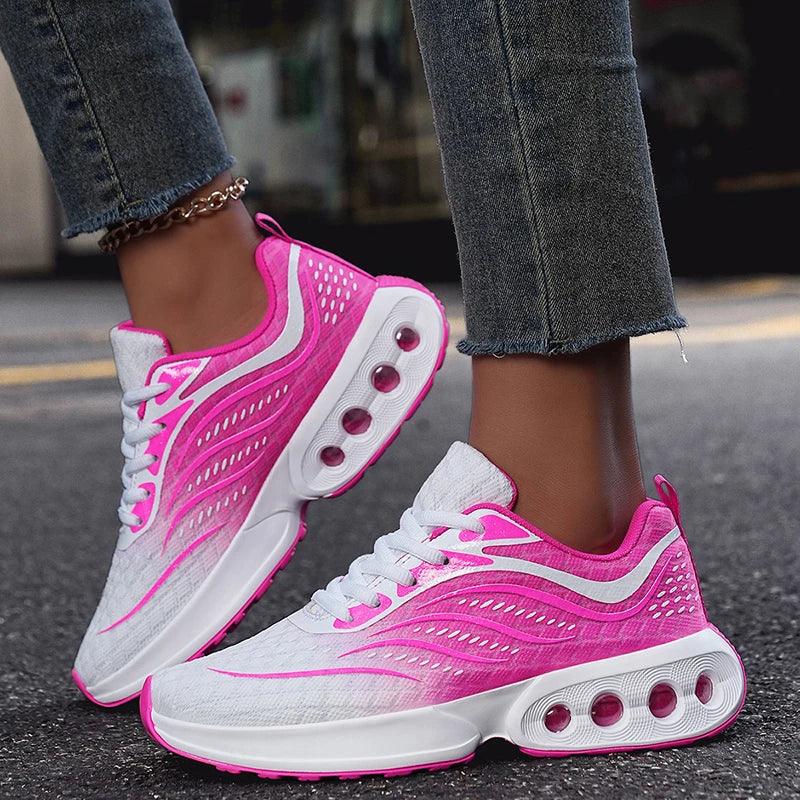 Womens Sports Shoes 2025 Autumn New Casual Fashion Lightweight Thick Soled Comfortable Sneakers Travel Walking Shoes for Women